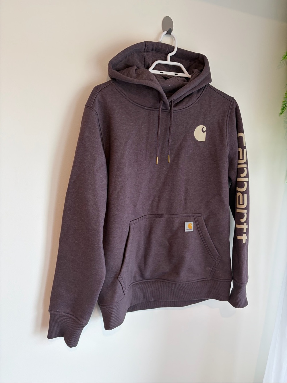 Carhartt Men’s Dark Brown Logo Pullover Hoodie